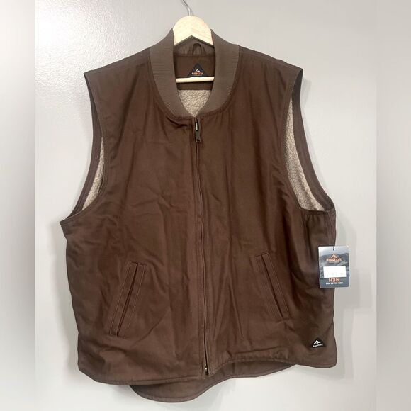 Ridgecut Toughwear Sherpa lined duck vest brown size 2XL outdoor barn chore - Picture 7 of 7
